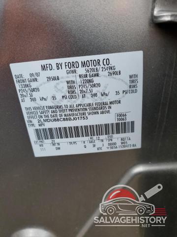 2LMDU88C88BJ01753 2008 LINCOLN MKX photo no. 12
