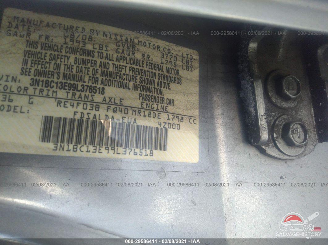 3N1BC13E99L376518 2009 NISSAN VERSA photo no. 9