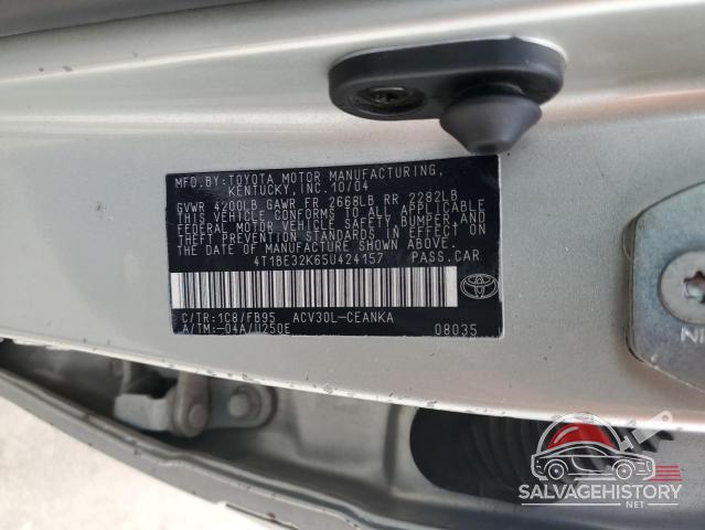 4T1BE32K65U424157 2005 TOYOTA CAMRY photo no. 12
