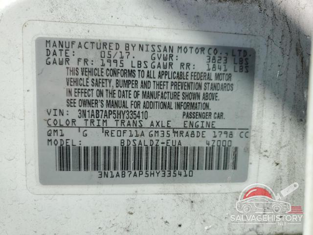 3N1AB7AP5HY335410 2017 NISSAN SENTRA photo no. 12