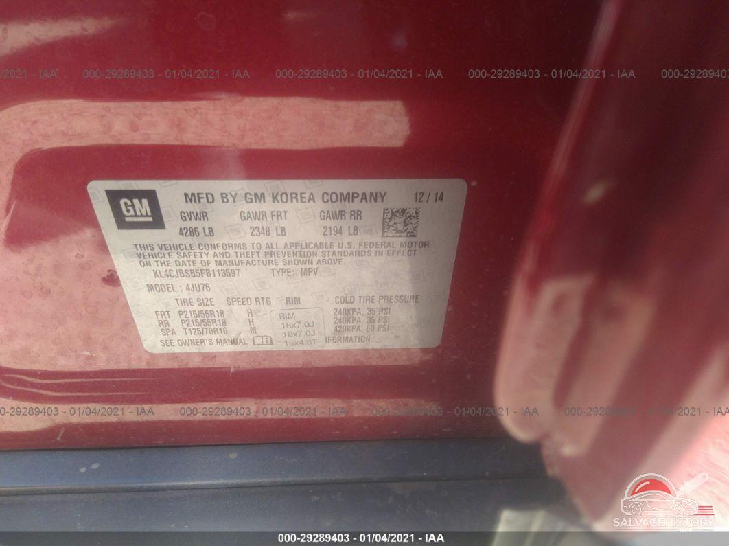 KL4CJBSB5FB113597 2015 BUICK ENCORE photo no. 9