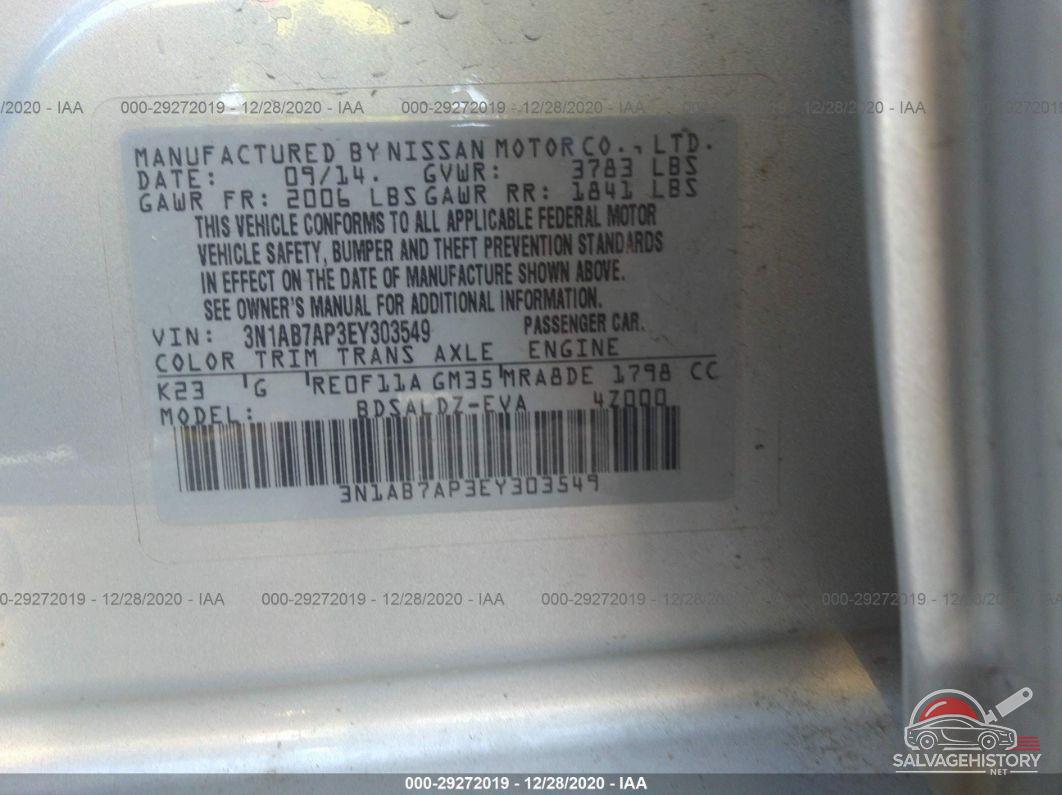 3N1AB7AP3EY303549 2014 NISSAN SENTRA photo no. 9