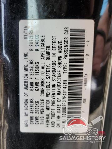 19UUB2F37FA014765 2015 ACURA TLX photo no. 13