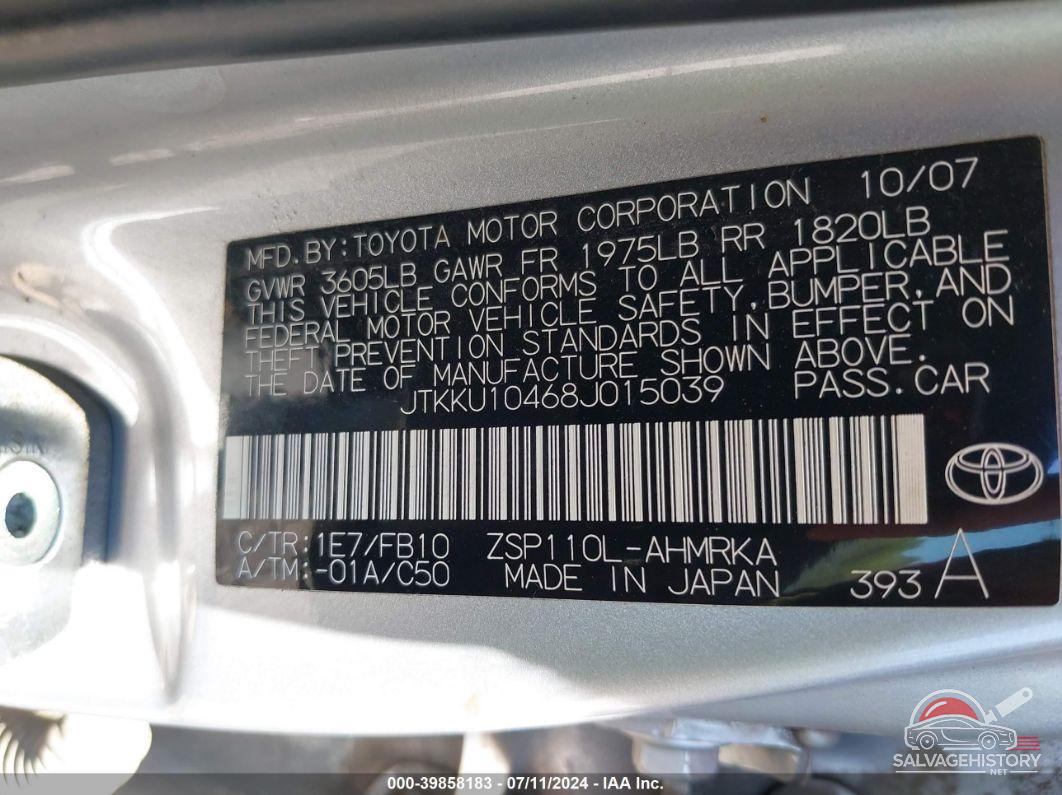 JTKKU10468J015039 2008 SCION XD photo no. 9