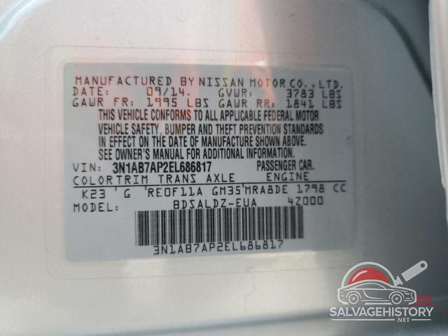 3N1AB7AP2EL686817 2014 NISSAN SENTRA photo no. 12