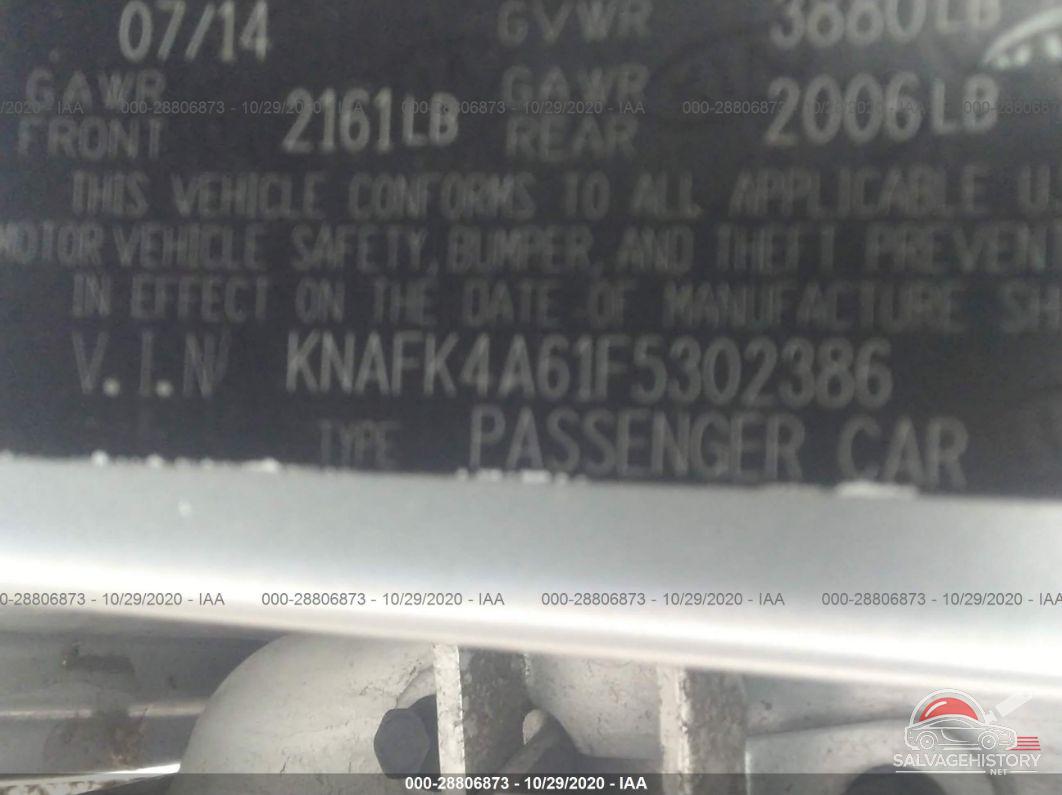 KNAFK4A61F5302386 2015 KIA FORTE photo no. 9