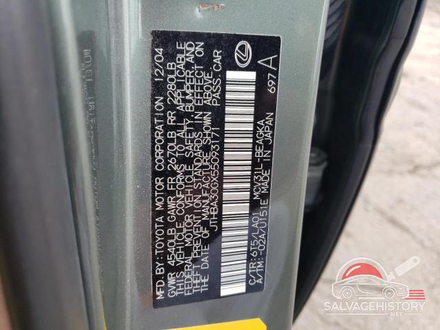 JTHBA30GX55093171 2005 LEXUS ES330 photo no. 12