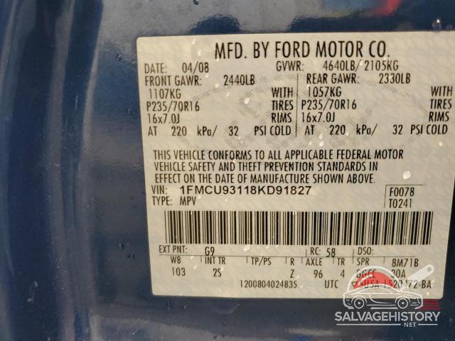 1FMCU93118KD91827 2008 FORD ESCAPE photo no. 13