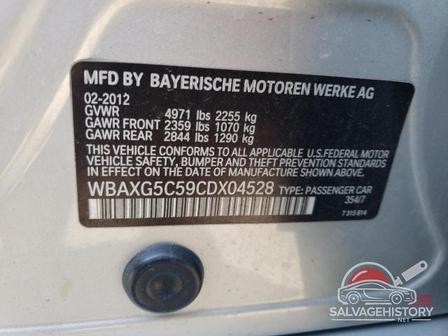 WBAXG5C59CDX04528 2012 BMW 5 SERIES photo no. 12