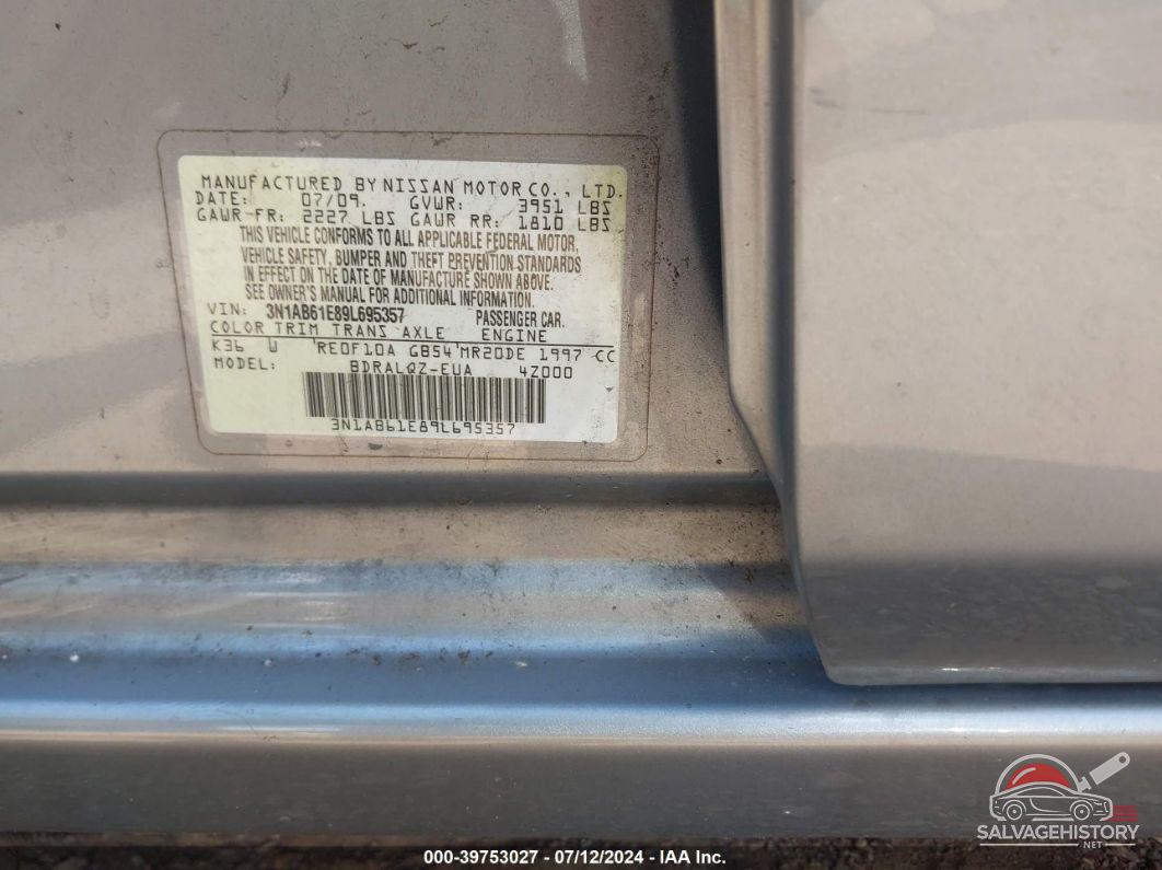 3N1AB61E89L695357 2009 NISSAN SENTRA photo no. 9