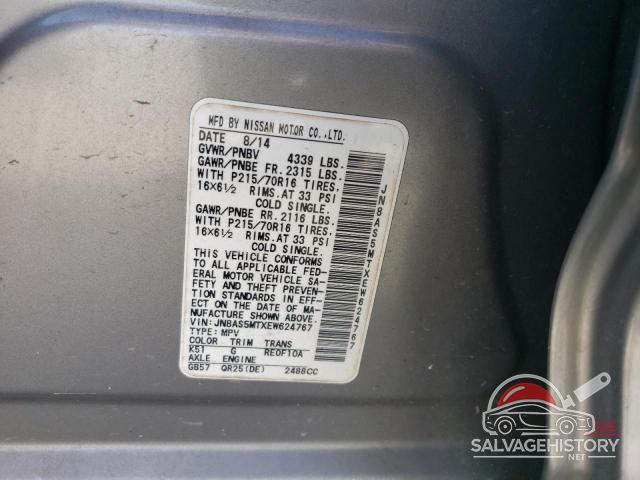JN8AS5MTXEW624767 2014 NISSAN ROGUE photo no. 13