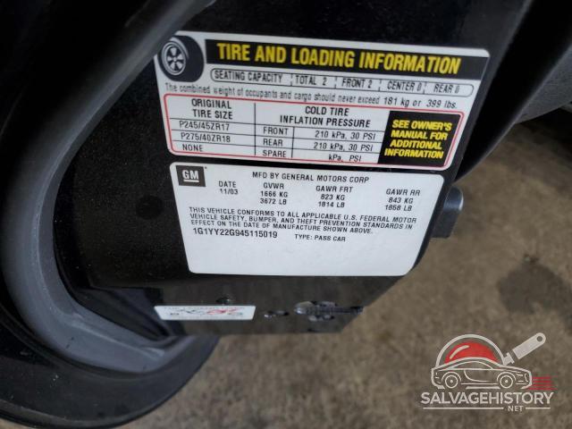 1G1YY22G945115019 2004 CHEVROLET CORVETTE photo no. 12