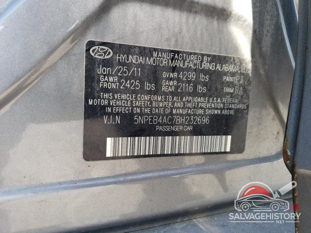 5NPEB4AC7BH232696 2011 HYUNDAI SONATA photo no. 12