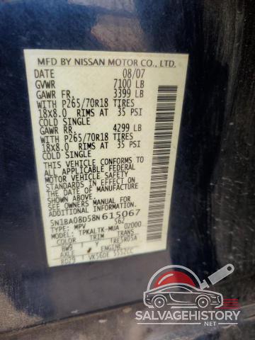 5N1BA08D58N615067 2008 NISSAN ARMADA photo no. 13