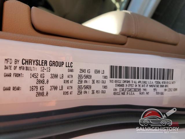 1C4RJFCG0EC382309 2014 JEEP GRAND CHER photo no. 12