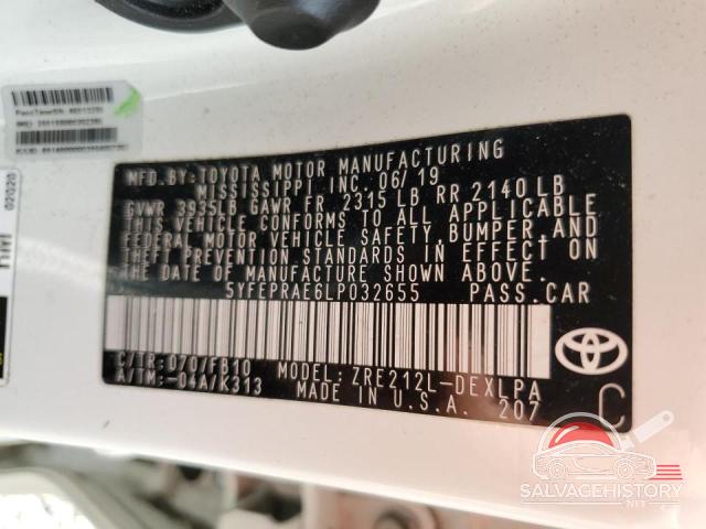 5YFEPRAE6LP032655 2020 TOYOTA COROLLA photo no. 12