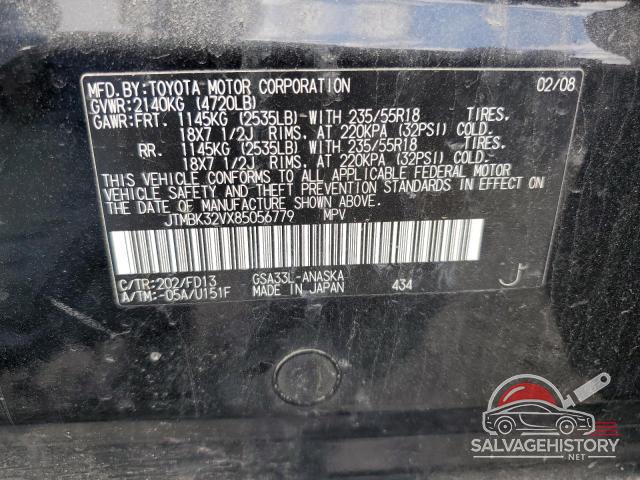 JTMBK32VX85056779 2008 TOYOTA RAV4 photo no. 13