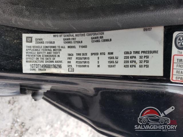 1GTDT149688136296 2008 GMC CANYON photo no. 12