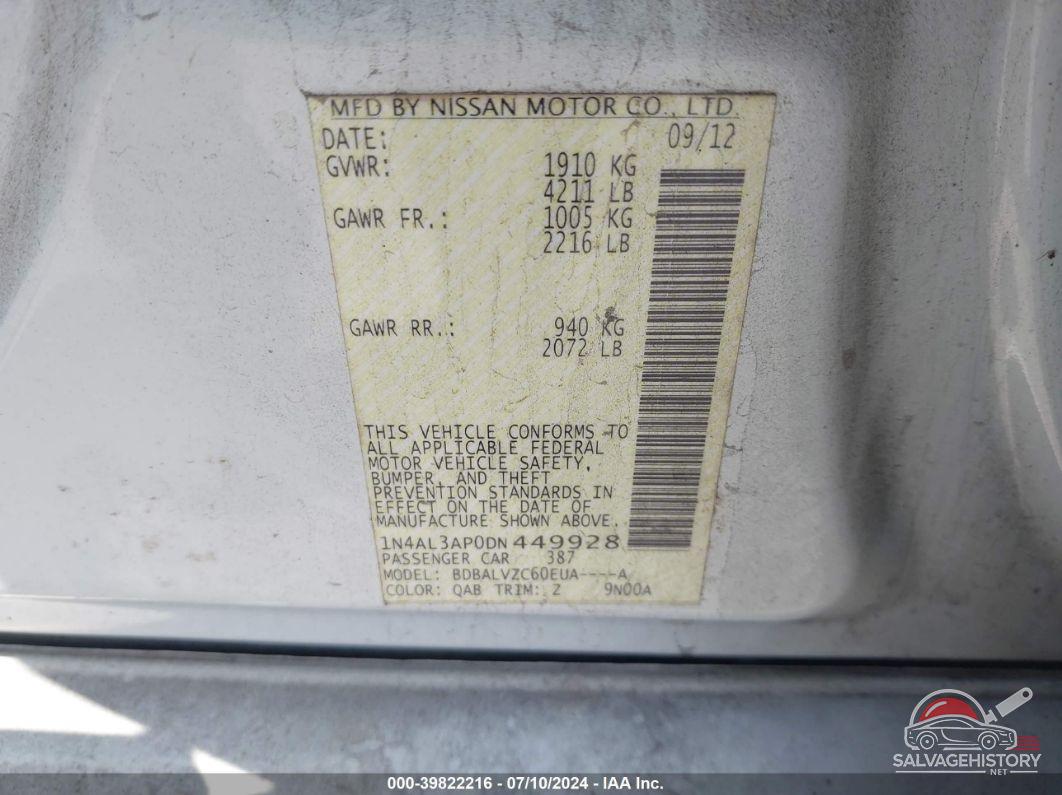 1N4AL3AP0DN449928 2013 NISSAN ALTIMA photo no. 9