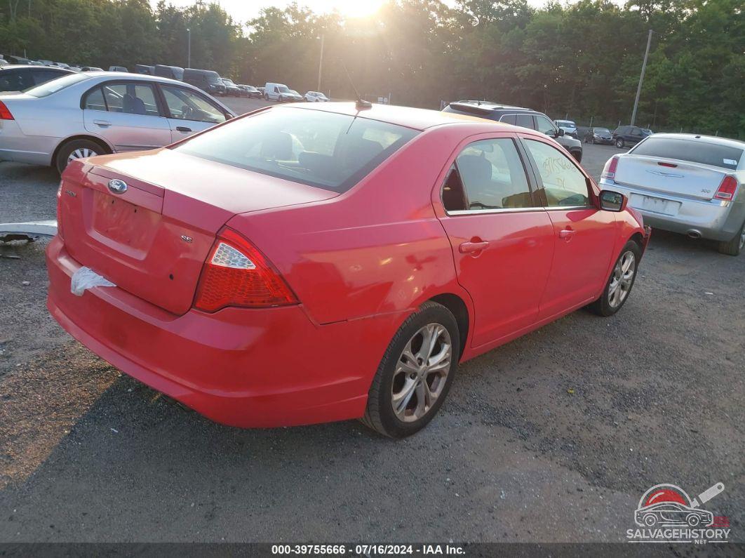 3FAHP0HAXCR446503 2012 FORD FUSION photo no. 4