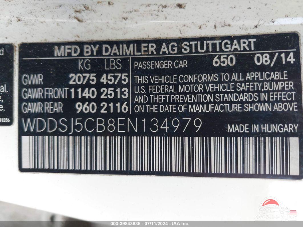 WDDSJ5CB8EN134979 2014 MERCEDES-BENZ CLA 45 AMG photo no. 9