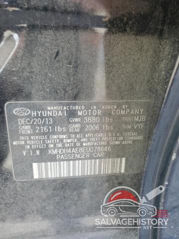 KMHDH4AE8EU078646 2014 HYUNDAI ELANTRA photo no. 12