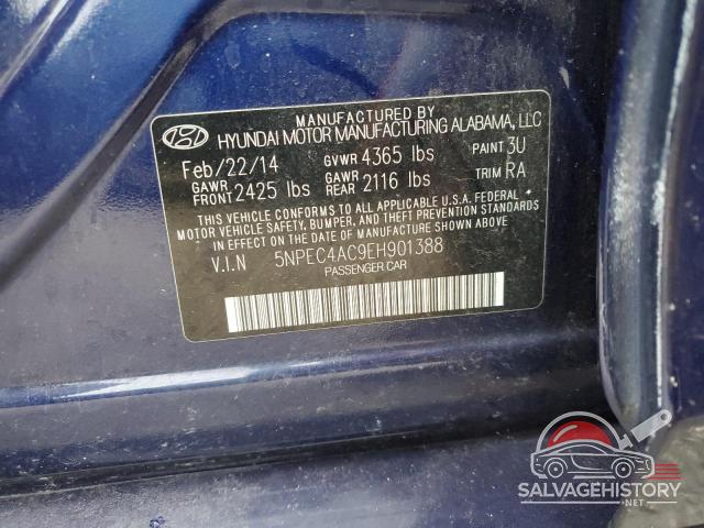 5NPEC4AC9EH901388 2014 HYUNDAI SONATA photo no. 12