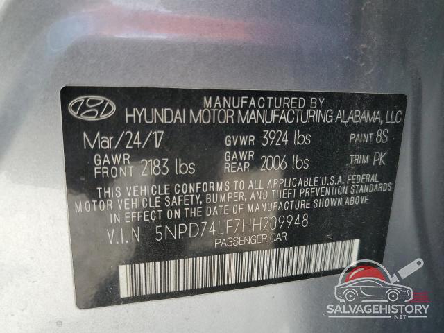 5NPD74LF7HH209948 2017 HYUNDAI ELANTRA photo no. 13
