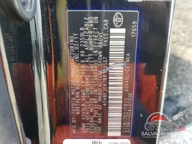 4T4BF3EK1BR179567 2011 TOYOTA CAMRY photo no. 12