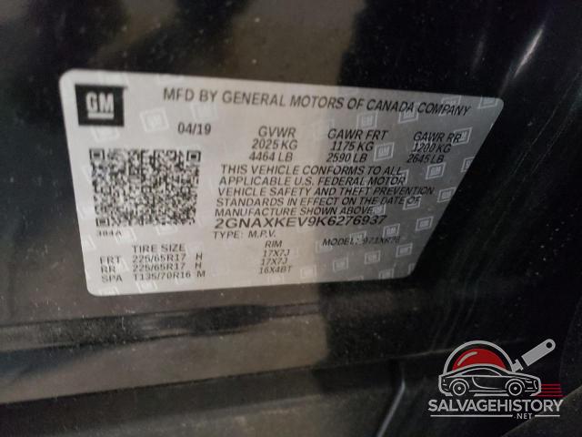 2GNAXKEV9K6276937 2019 CHEVROLET EQUINOX photo no. 13