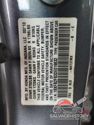 19XFB2F83DE019832 2013 HONDA CIVIC photo no. 12