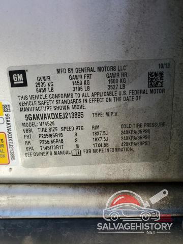 5GAKVAKDXEJ213895 2014 BUICK ENCLAVE photo no. 13