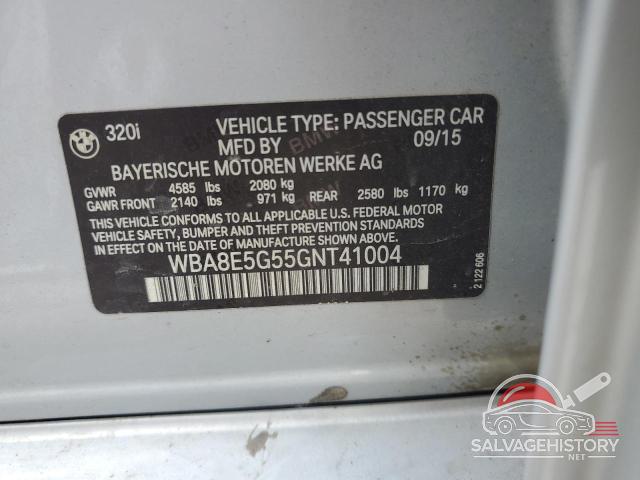 WBA8E5G55GNT41004 2016 BMW 3 SERIES photo no. 12