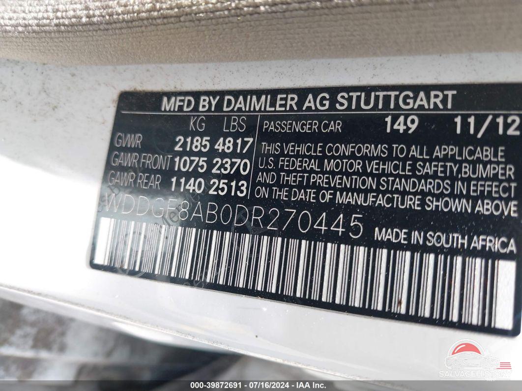 WDDGF8AB0DR270445 2013 MERCEDES-BENZ C 300 photo no. 9