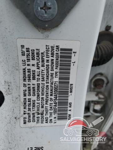 19XFA4F54AE000271 2010 HONDA CIVIC photo no. 12