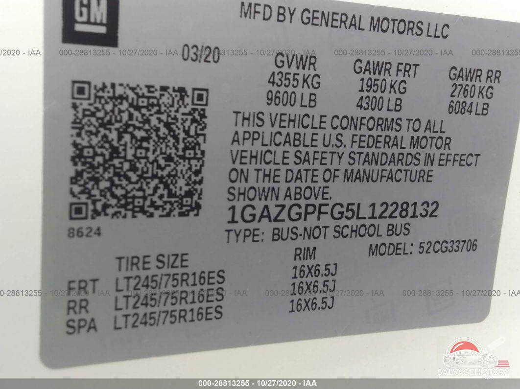 1GAZGPFG5L1228132 2020 CHEVROLET EXPRESS PASSENGER photo no. 9
