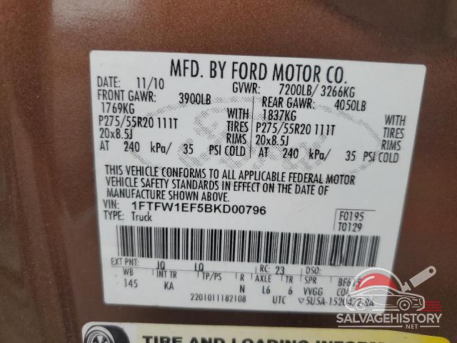 1FTFW1EF5BKD00796 2011 FORD F-150 photo no. 12