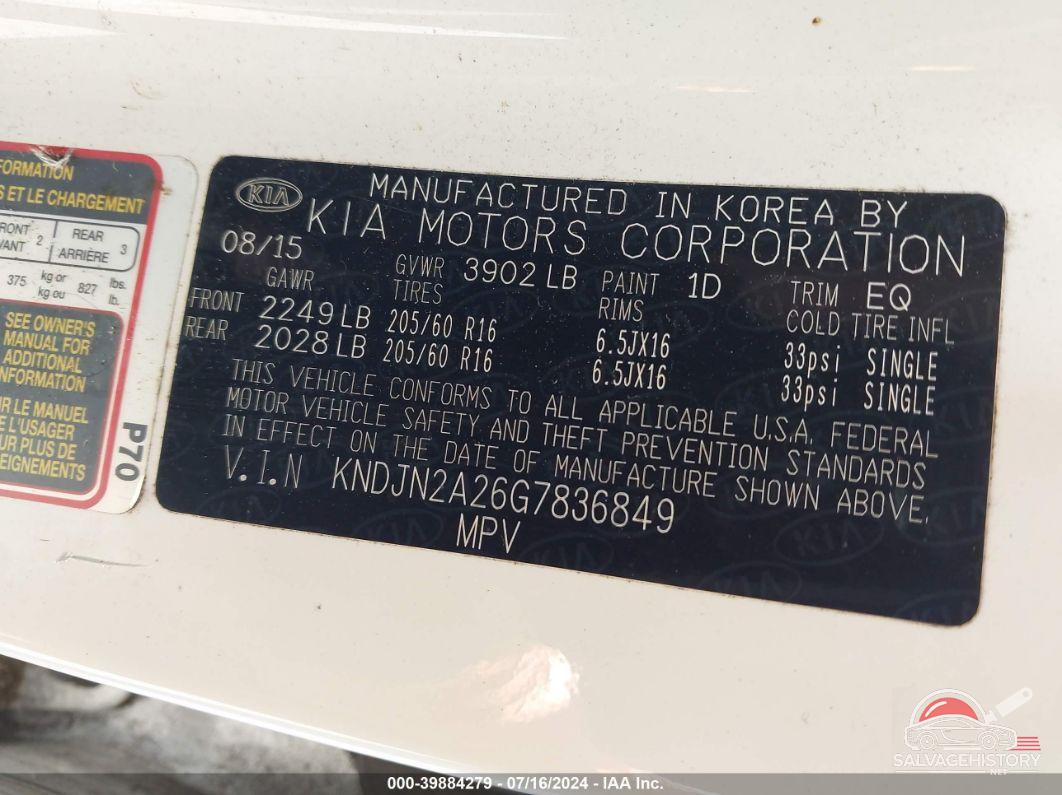 KNDJN2A26G7836849 2016 KIA SOUL photo no. 9