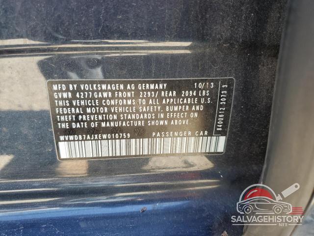 WVWDB7AJXEW010759 2014 VOLKSWAGEN GOLF photo no. 12