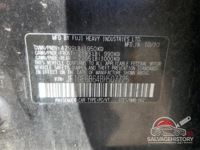 JF1GE6B64BH507725 2011 SUBARU IMPREZA photo no. 12