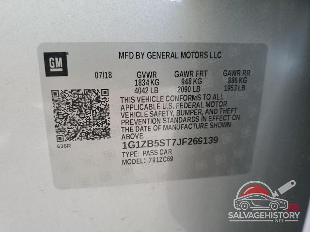 1G1ZB5ST7JF269139 2018 CHEVROLET MALIBU photo no. 12