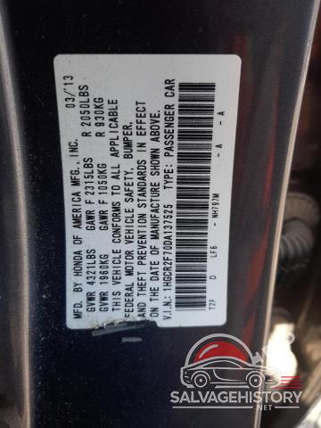 1HGCR2F70DA137525 2013 HONDA ACCORD photo no. 12