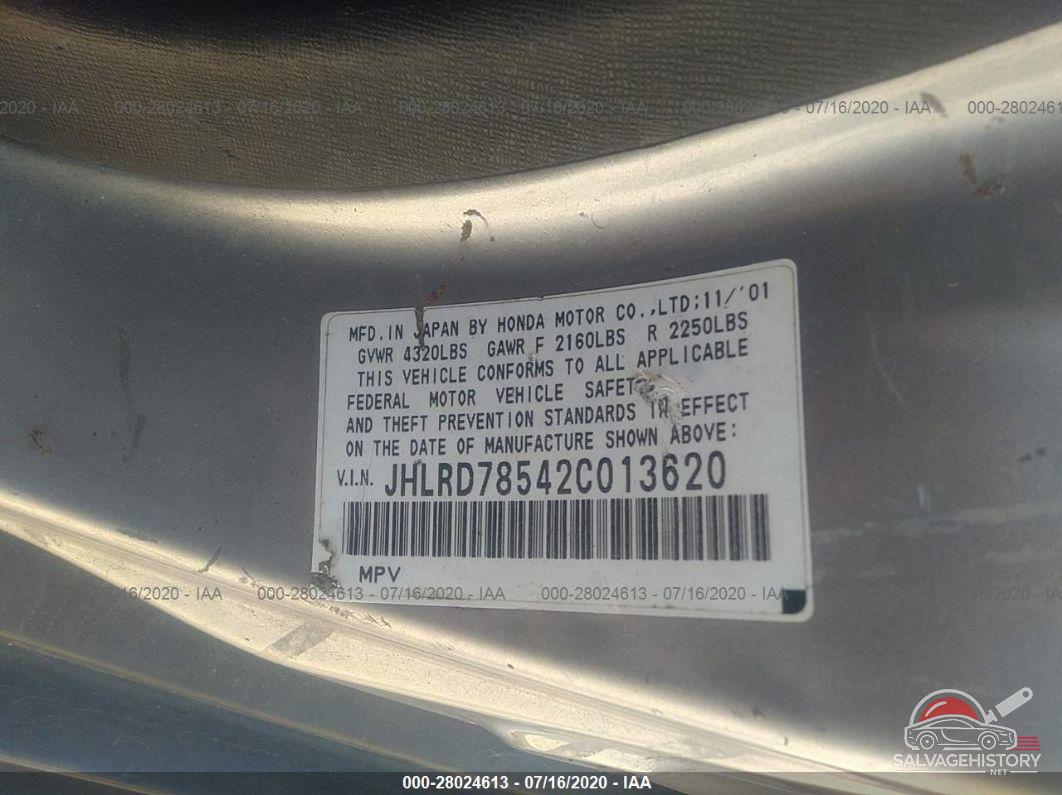 JHLRD78542C013620 2002 HONDA CR-V photo no. 9