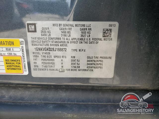 1GNKVGKD2EJ166872 2014 CHEVROLET TRAVERSE photo no. 13