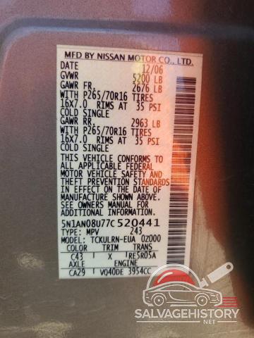 5N1AN08U77C520441 2007 NISSAN XTERRA photo no. 13