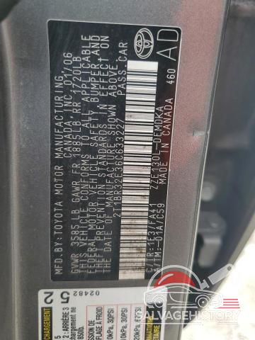 2T1BR32E36C633227 2006 TOYOTA COROLLA photo no. 12