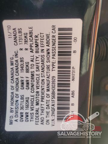 2HGFA1F56BH303929 2011 HONDA CIVIC photo no. 12