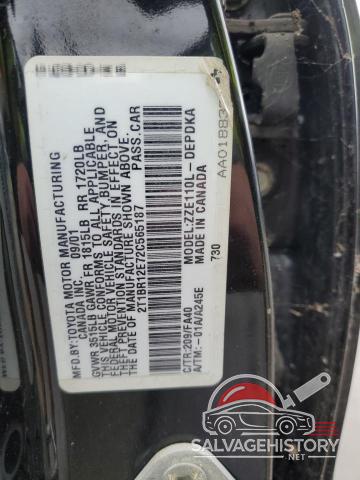 2T1BR12E72C565187 2002 TOYOTA COROLLA photo no. 12