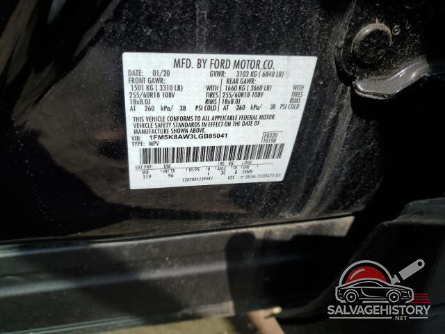 1FM5K8AW3LGB85041 2020 FORD EXPLORER photo no. 14
