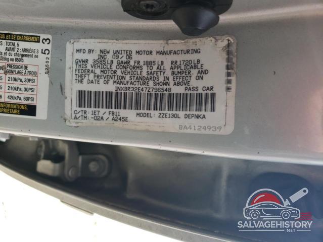 1NXBR32E47Z796548 2007 TOYOTA COROLLA photo no. 12